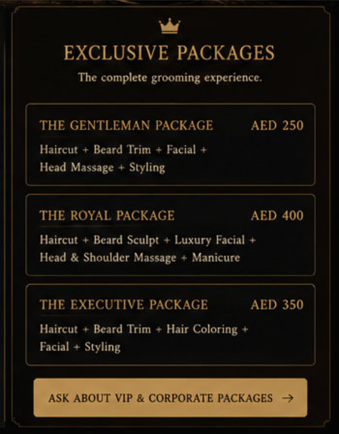 Tornado exclusive packages price menu